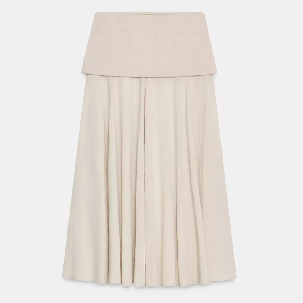 Zara NWT matching 2 piece top & skirt co-ord set, flowy drop waist midi skirt - Image 5