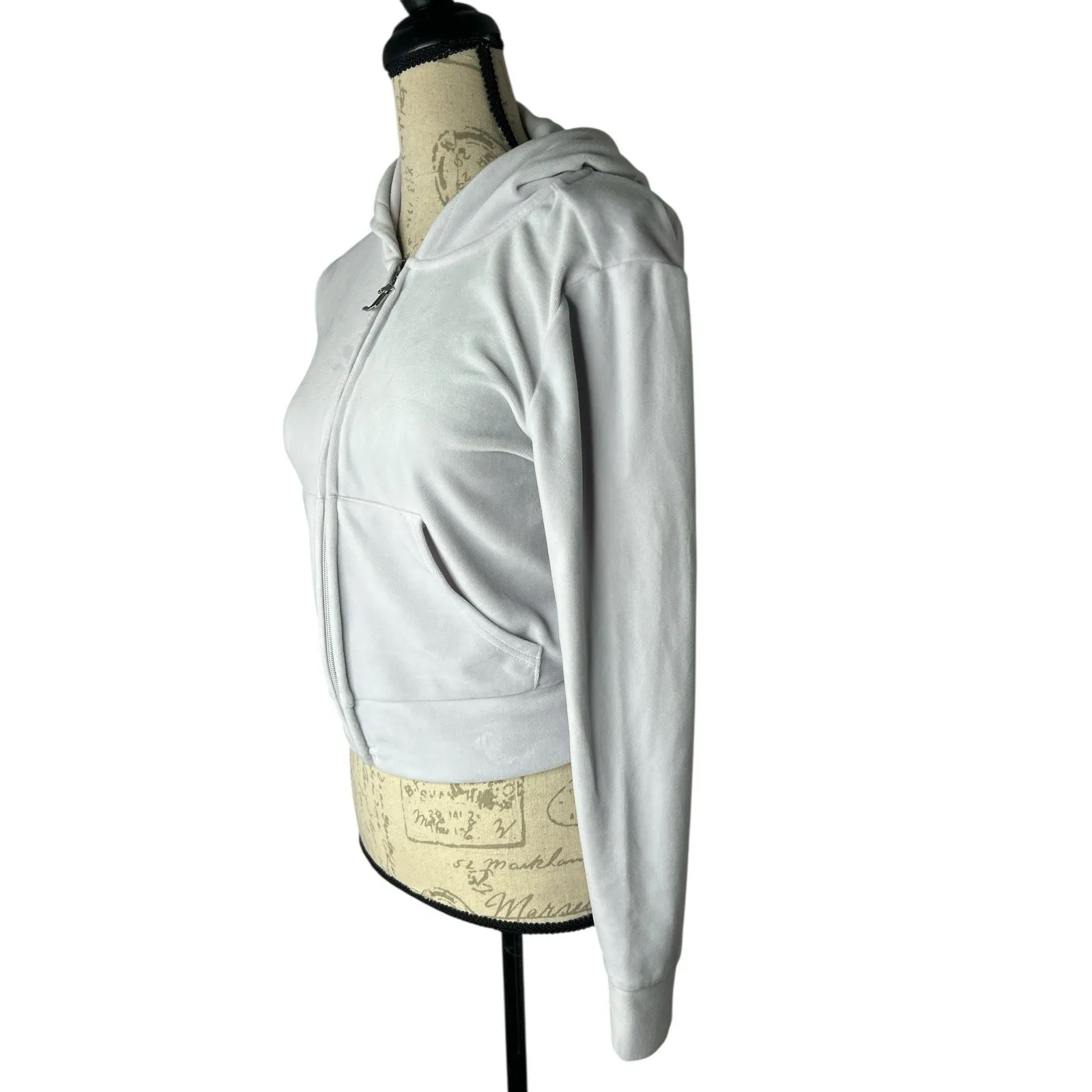 Juicy Couture Women's Light Purple Velour "Juicy" Zip-Up Hooded‎ Jacket S - Image 5