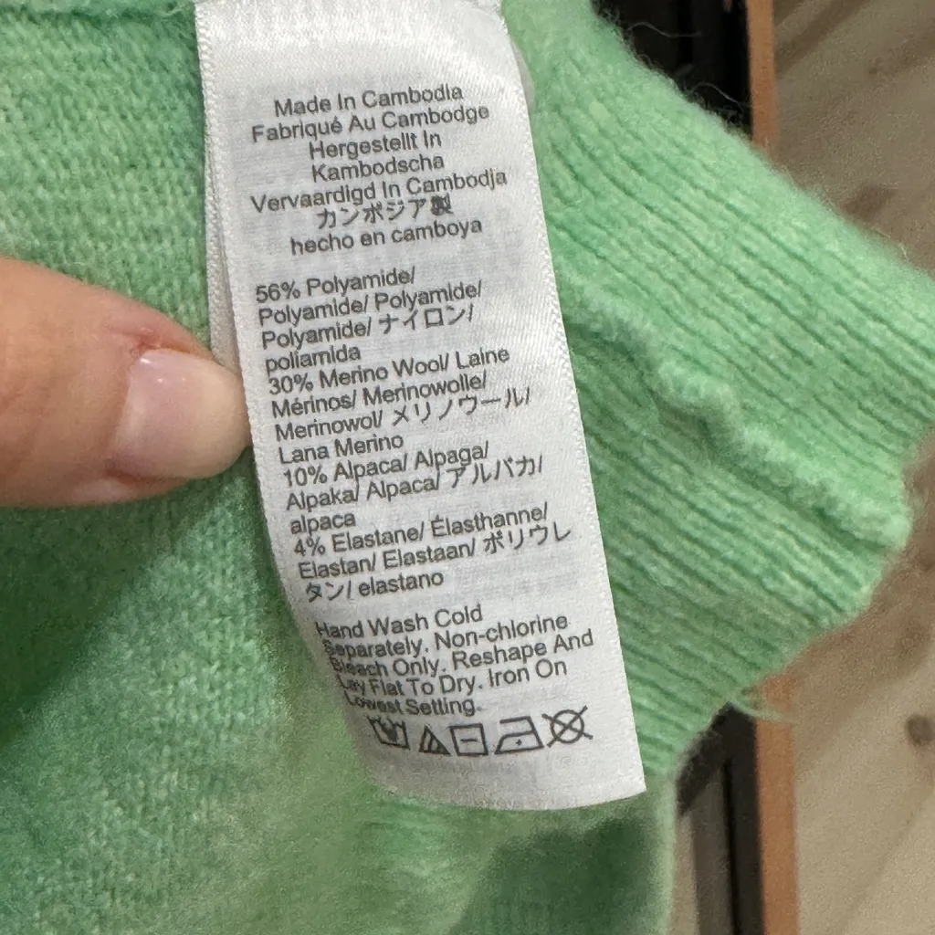 J. Crew wool Rollneck Sweater alpaca Supersoft Yarn mock BD613 Mint Green - Image 5