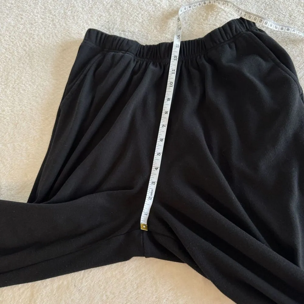 Woman Within Wide Leg Knit Pants Womens Size 18/20 L Black Pull On Soft Stretch - Image 7