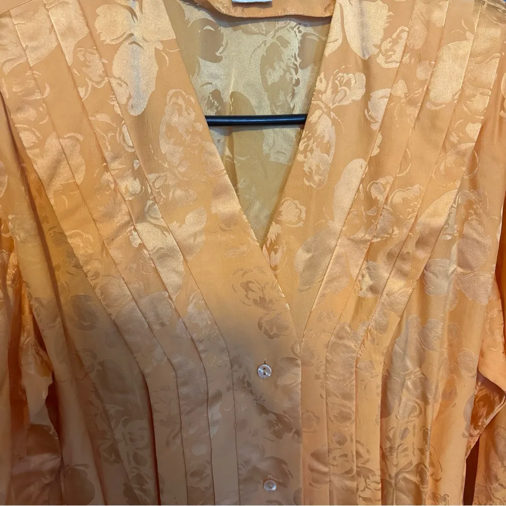 Vintage Argenti Orange SILK Long Sleeve Dress size 6 - Image 3