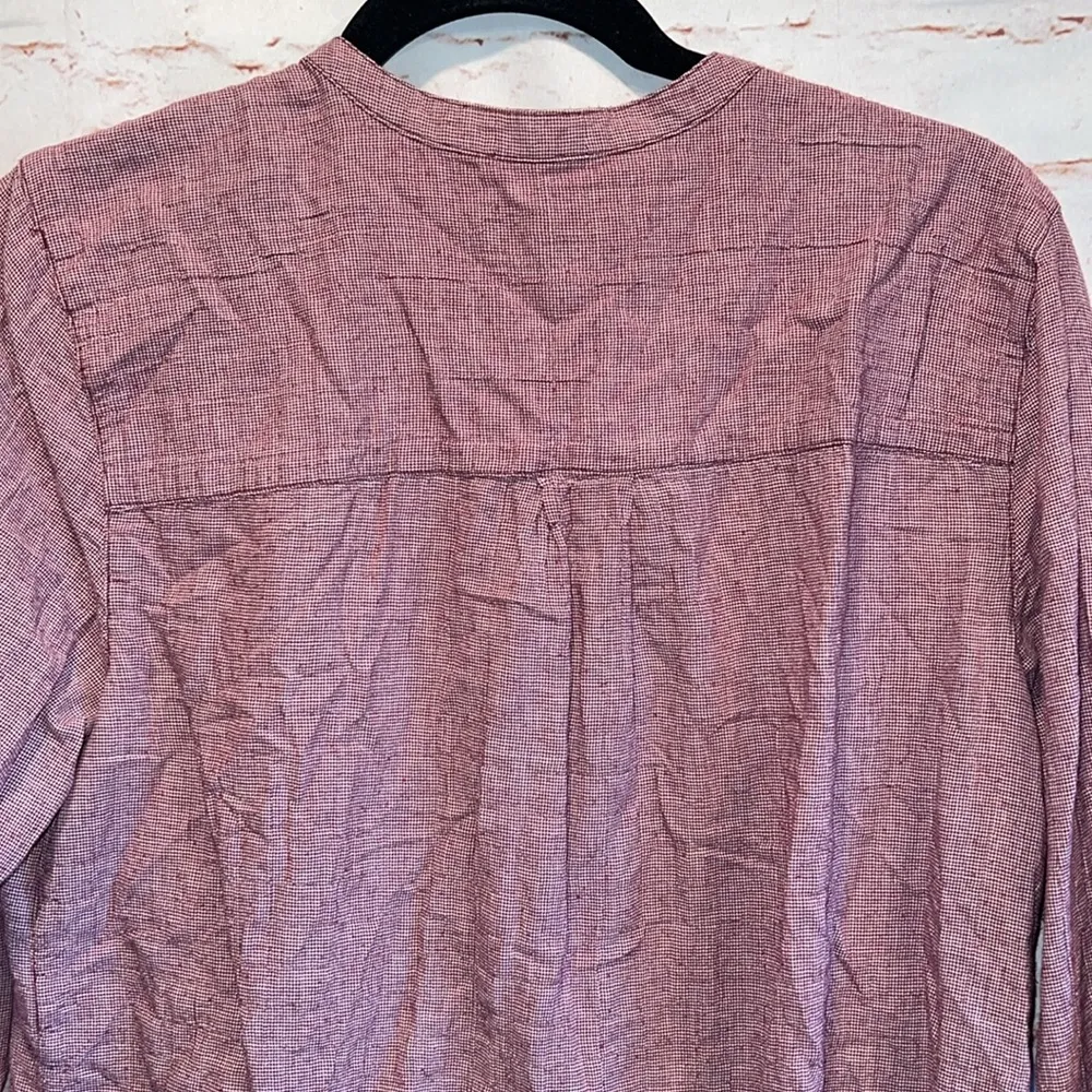 Purnell Shirt Womens Medium Red White Houndstooth Long Sleeve Button Front - Image 6