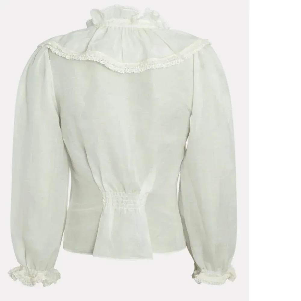 Anthropologie Divine Heritage Ruched Ruffle Blouse Size Small NWT $295 - Image 14