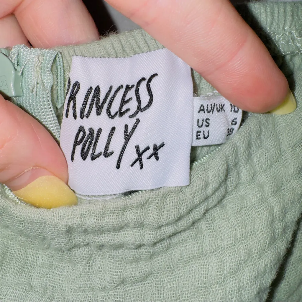 Princess Polly Women's 6 Green Textured Short Sleeve Sweetheart Neck Romper - Image 4