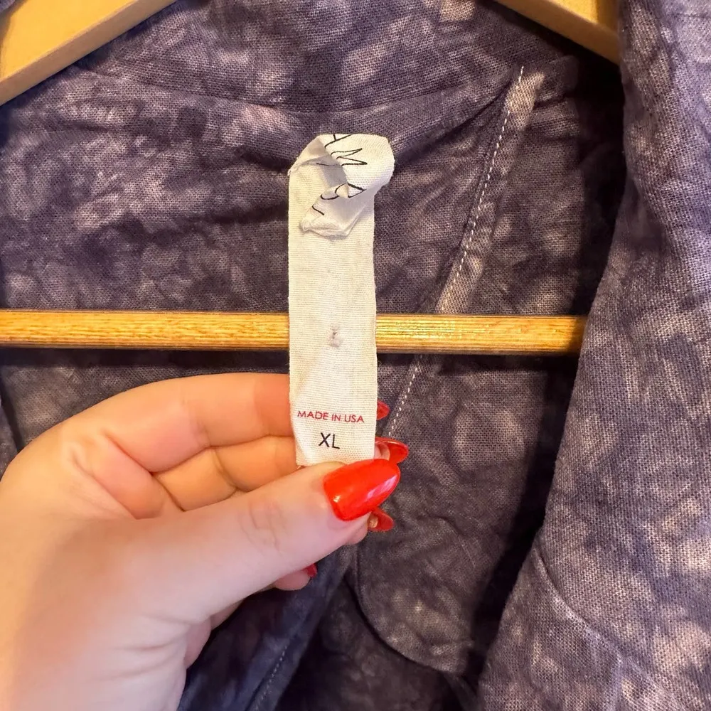 Anthropologie Amadi Hilde Shine Oversize Lightweight Tie Dye Linen Blazer SizeXL - Image 8