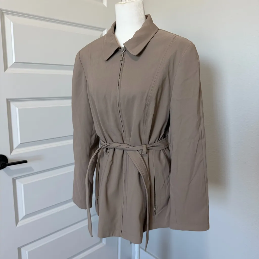 Braetan Women's Brown Coat with Belt Tan Size L - Image 2