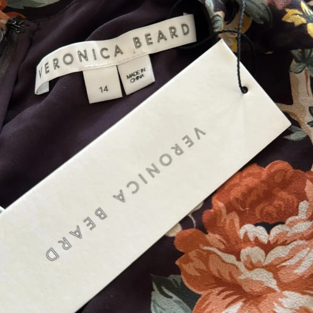Veronica Beard Silk Hedera Floral Mini Dress Brown Size 14 NWT - Image 13