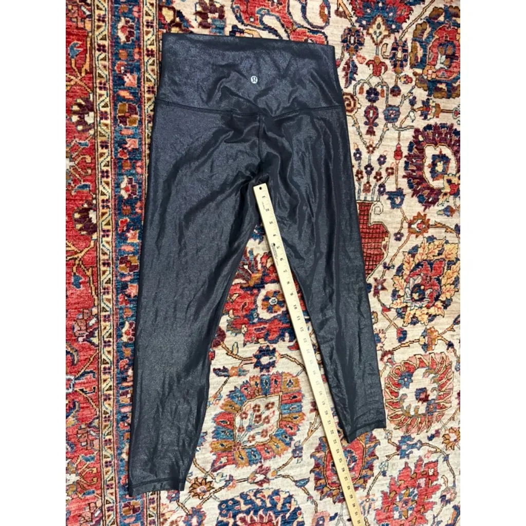 Lululemon Align High-Rise Pant 25" in Shine Radiate Foil Print Black Size 8 - Image 6