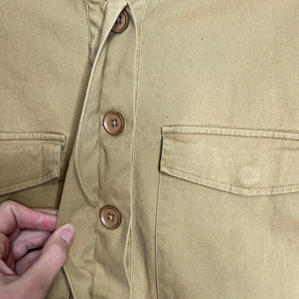 Johnny Was Amika Peplum Military Embroidered Jacket Tan Size Medium - Image 10