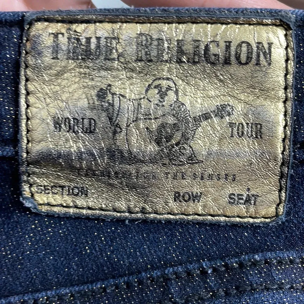 True Religion Halle Glitter Gold Metallic High Rise super skinny jeans - Image 7