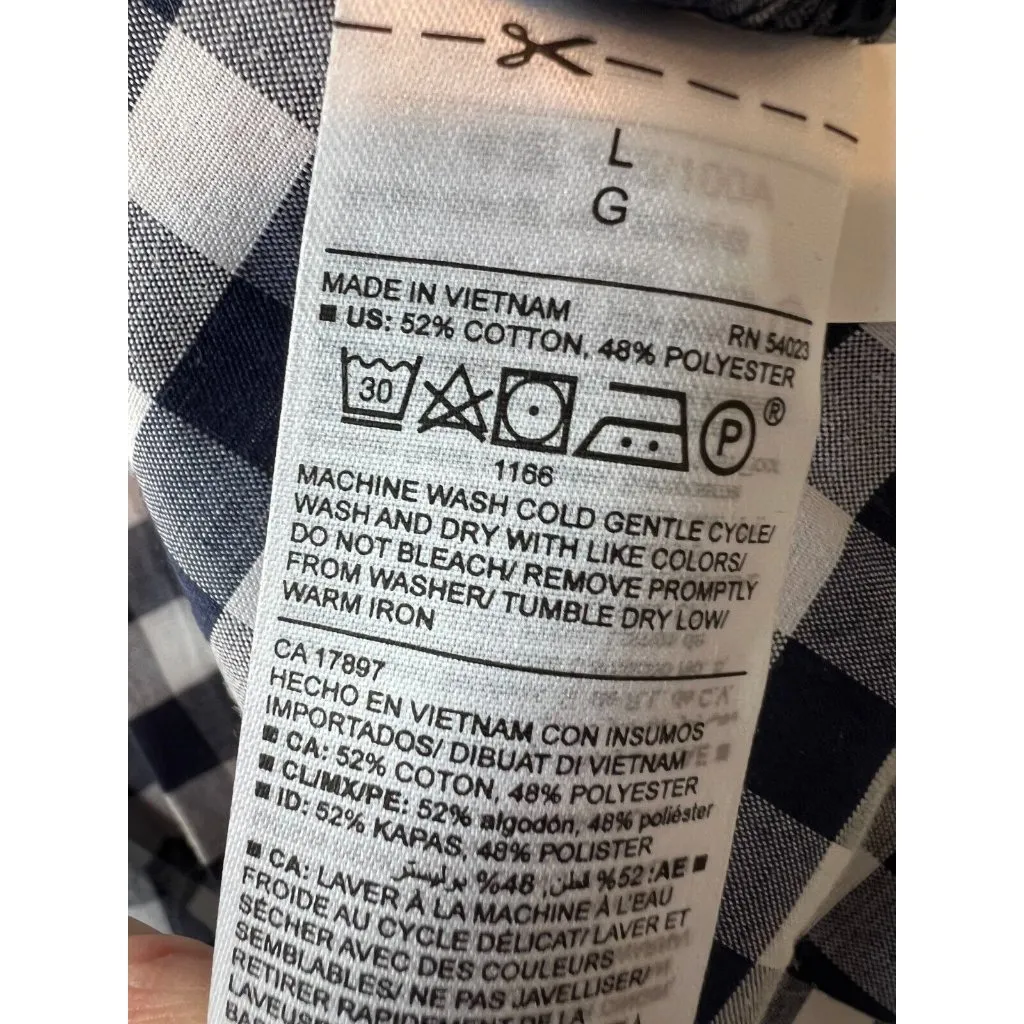 NWT Old Navy A-Line Dress Gingham Plaid size Large‎ Ruffle Belted Summer Western - Image 8