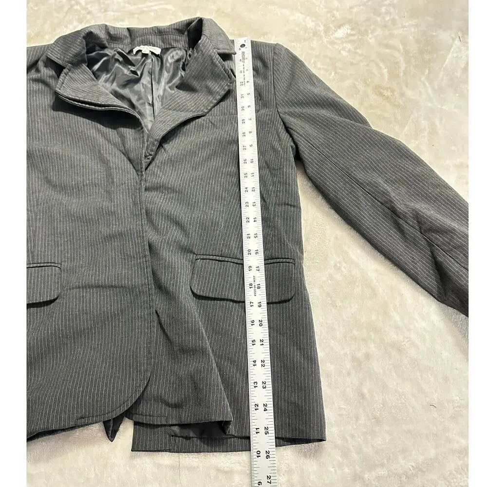Moon River Blazer Jacket Womens Small Gray Twill Double Layer Long Sleeve Button - Image 13