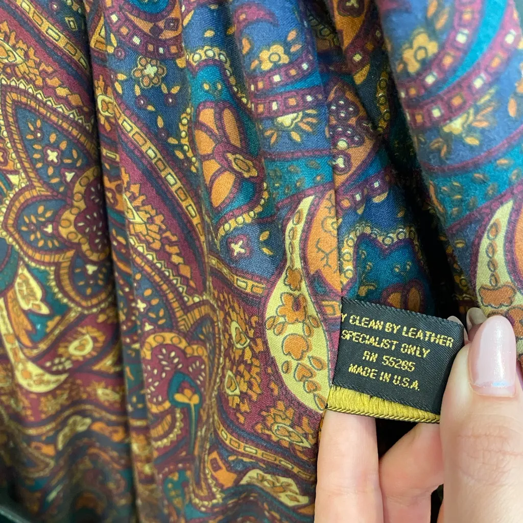 VTG 80’s Express Dark Green Leather Toggle Coat with Fur Trim Hood - Image 11