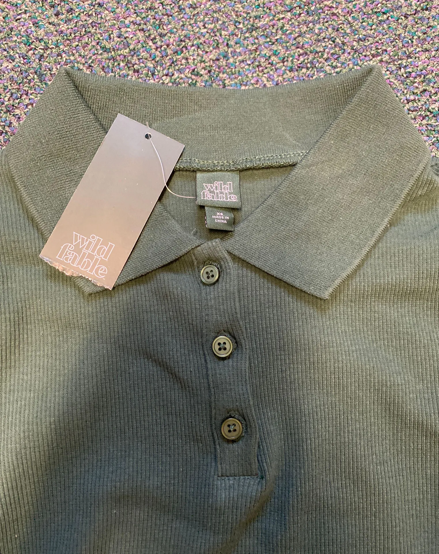 Button Up Tee Shirt Top - Image 2