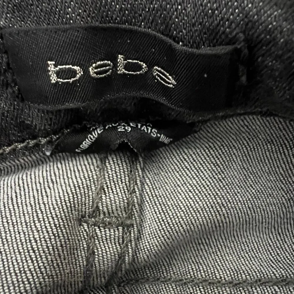 Bebe Women's Dark Gray‎ Straight Jeans Size 29 - Image 6