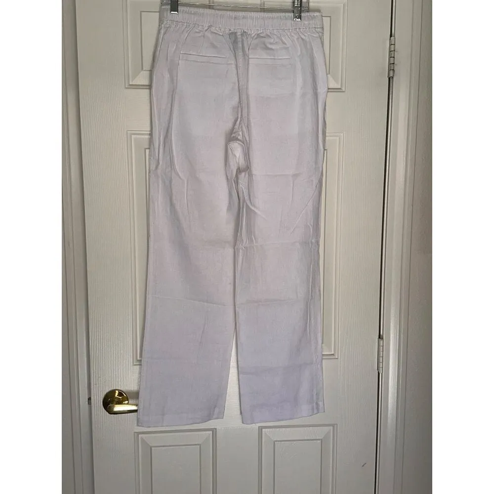 Chelsea & Theodore Womens Linen Pants Color Cloud White Size Small New Sku 1028 - Image 10