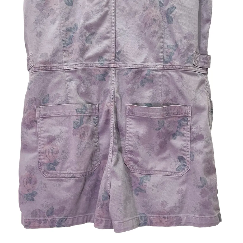 Lucky Brand x Laura Ashley Floral Romper Shorts Coverall Utility Purple Size XL - Image 8