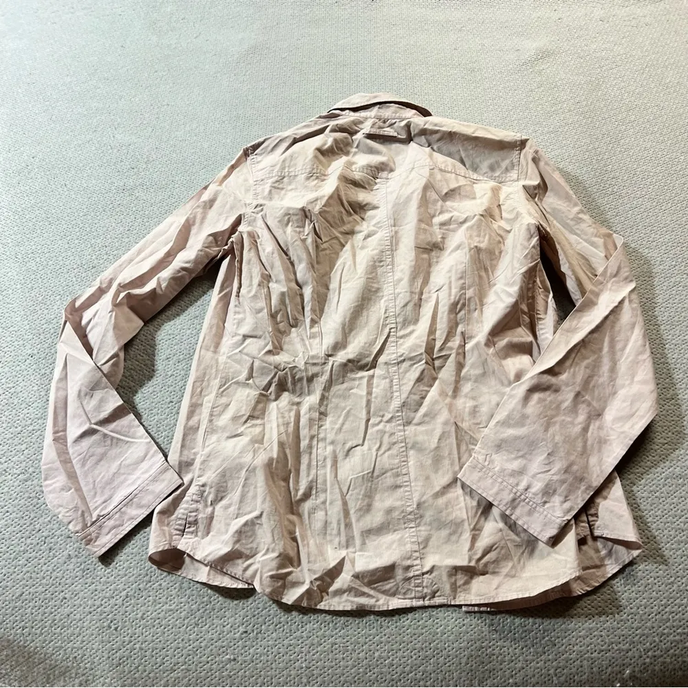 Massimo Dutti Mauve pink washed pinstripe 100% Cotton Button Down Blouse Small - Image 7