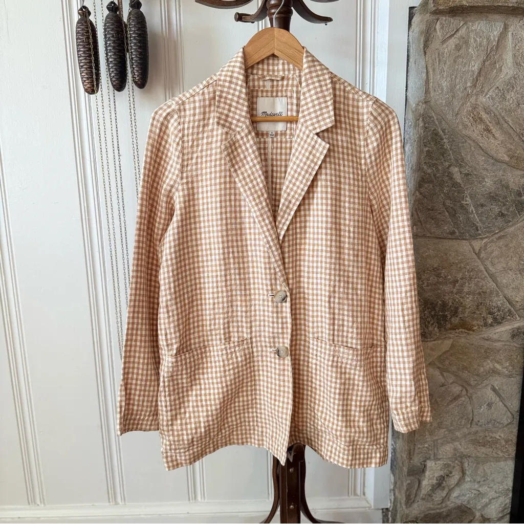 Madewell Linen Dorset Blazer in Gingham
Check - Image 5