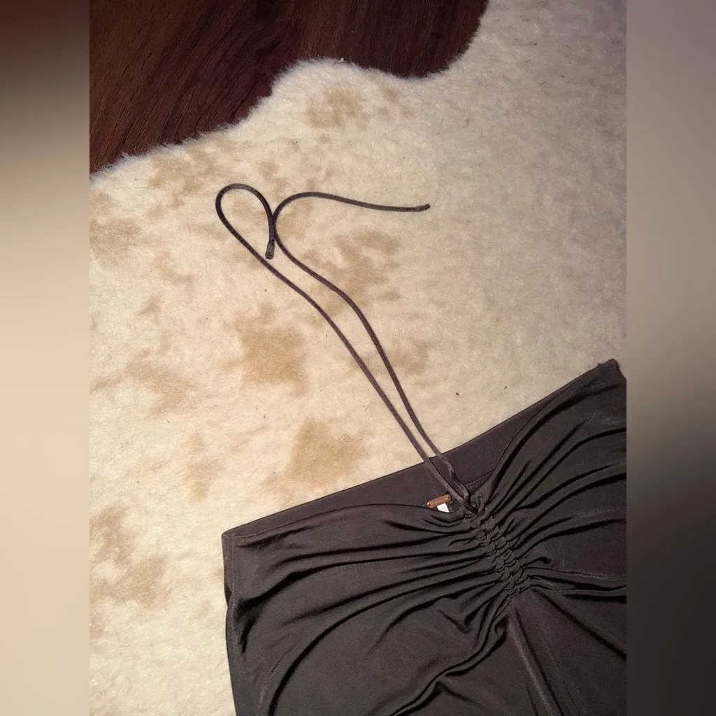 FREE PEOPLE
Ruched Jersey Maxi Skirt brown $98 revolve casual S boho winter NWOT - Image 3