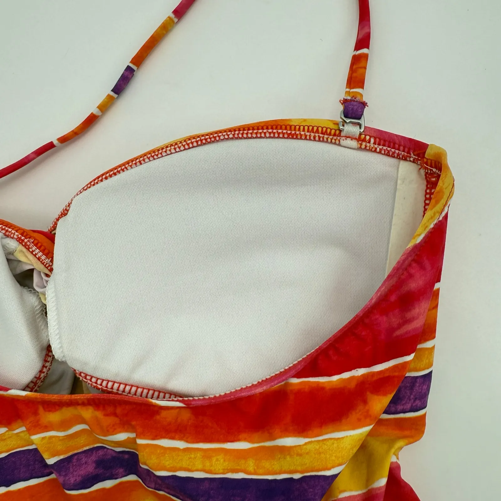 RALPH LAUREN Tankini Top Size Small NEW Swim NWOT Tie Stripe Halter Strap Resort - Image 8