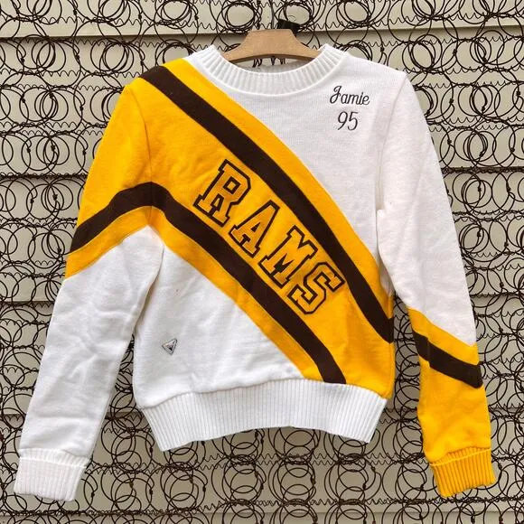 Vintage 90s Varsity Colorado Rams heavy cheer sweater - Image 1
