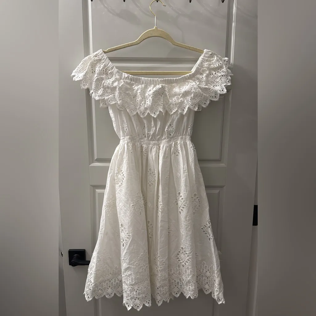 Sea New York White Eyelet Dress Size 8 - Image 2