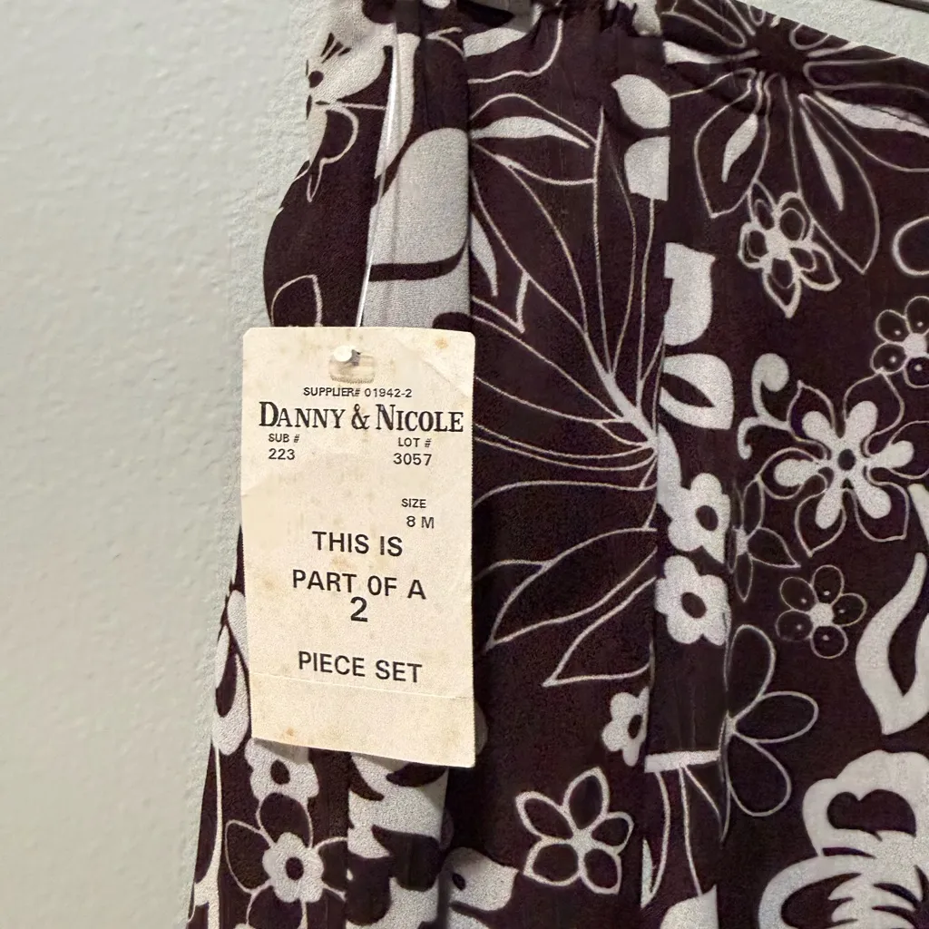 Danny & Nicole Brown and White Floral A-Line Skirt, size 8 (1 piece) - Image 11