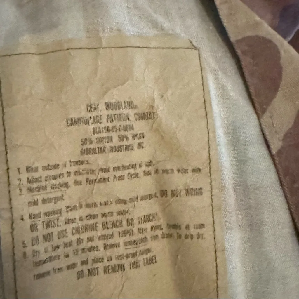 VTG 80s US Army Jacket Camo Combat Coat Airborne Patch Name Tape RARE Rank Tabs Green Size undefined - Image 9