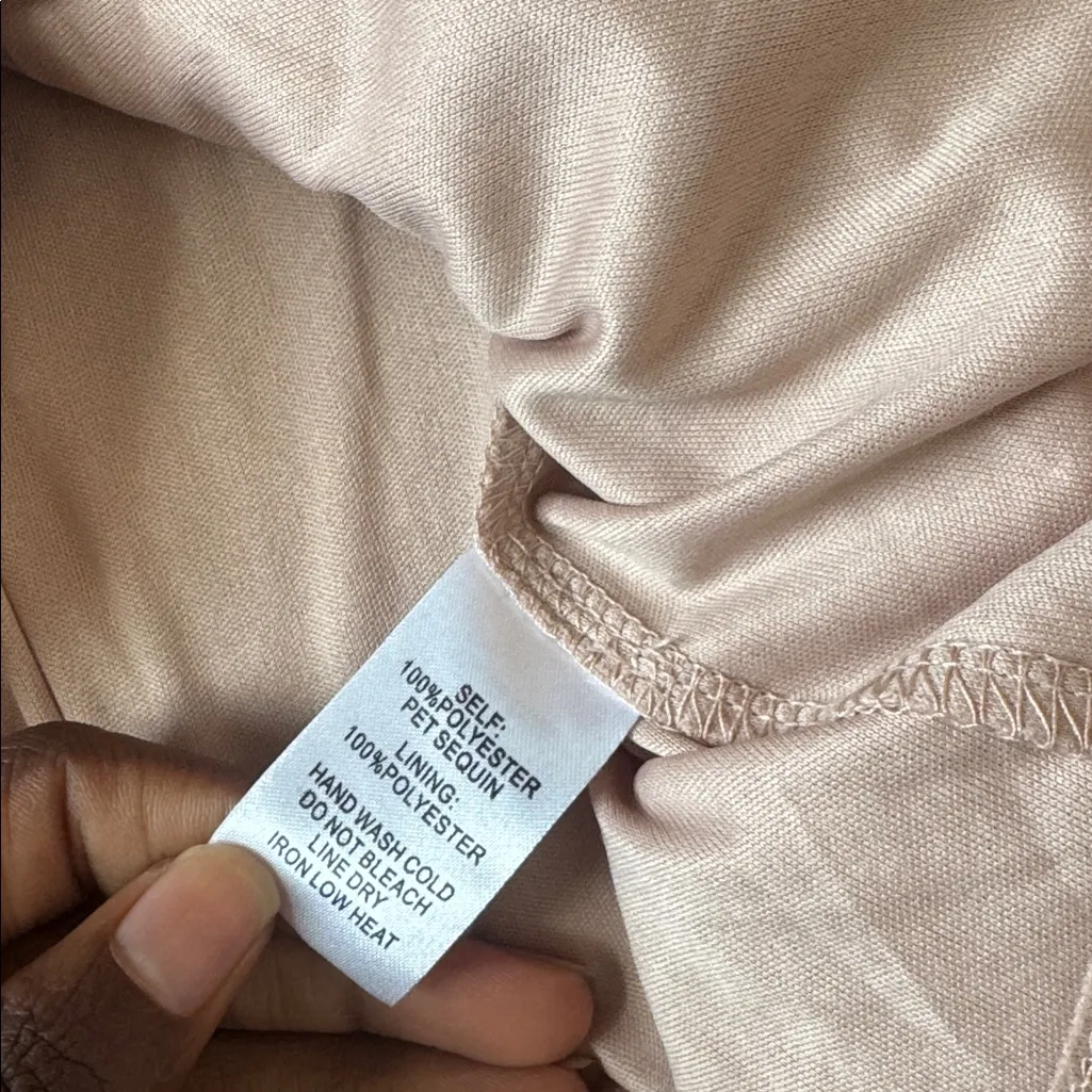 Lulus Light Up the Night Champagne Rose Gold Sequin Shift Mini Dress SIZE S - Image 4