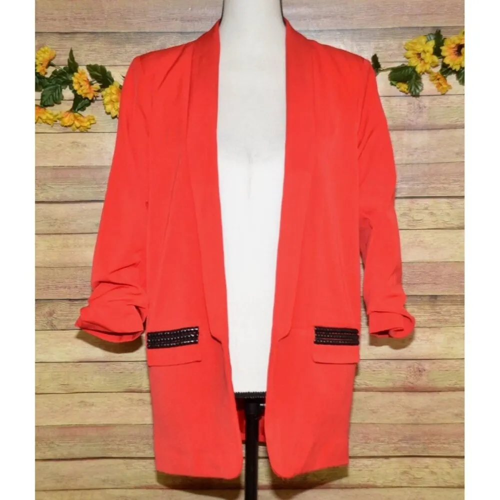 Moving Forward Designs STAR Blazer Jacket Size M Red Studded Sequin Statement Size M - Image 3