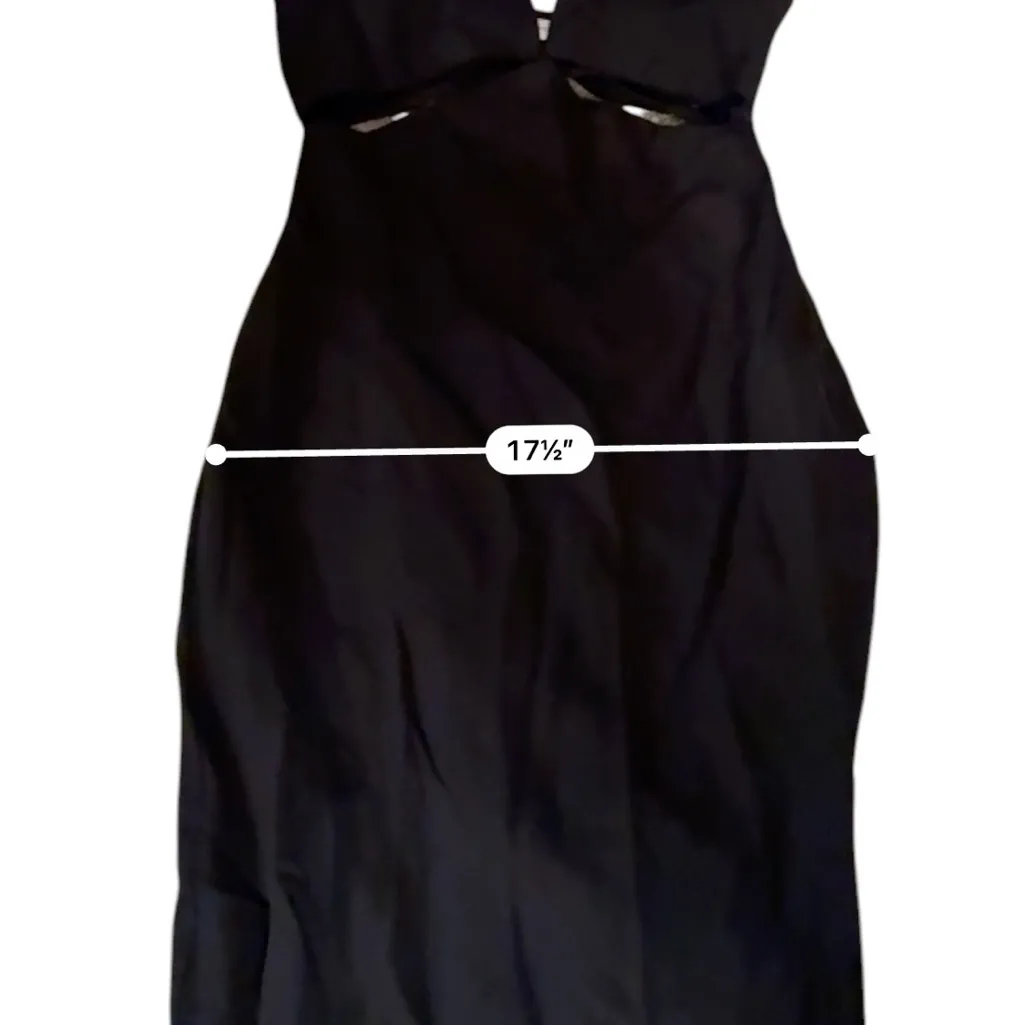 RTR Marina‎ Moscone Shipwrecked Cutaway Black Sleeveless Halter Midi Dress Sz 8 - Image 16