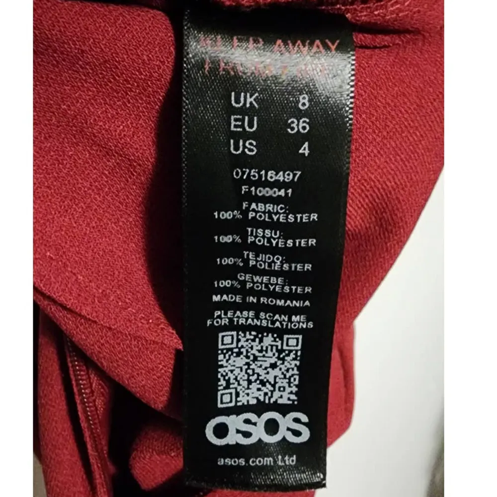 ASOS DESIGN Tall Jumpsuit with Kimono Sleeve and Peg Leg in Wine Red 4 NEW - Image 7