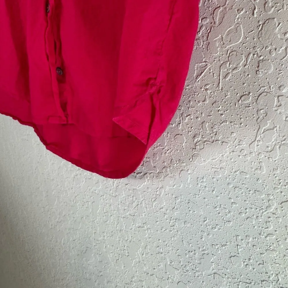 Xírena Red Relaxed Button Front Top Lightweight Cotton Size XS Pink - Image 2