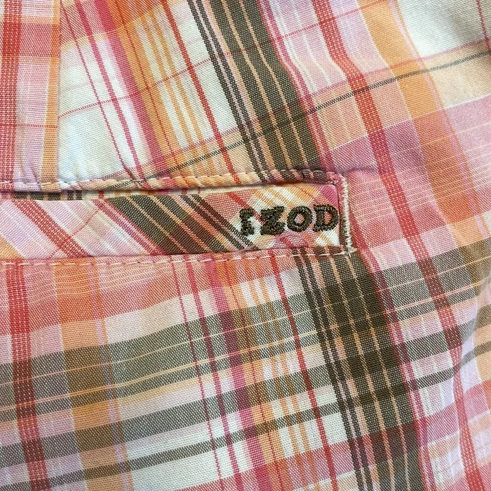Izod Perform X Stretch Pink Plaid Bermuda Shorts Size 10 - Image 7