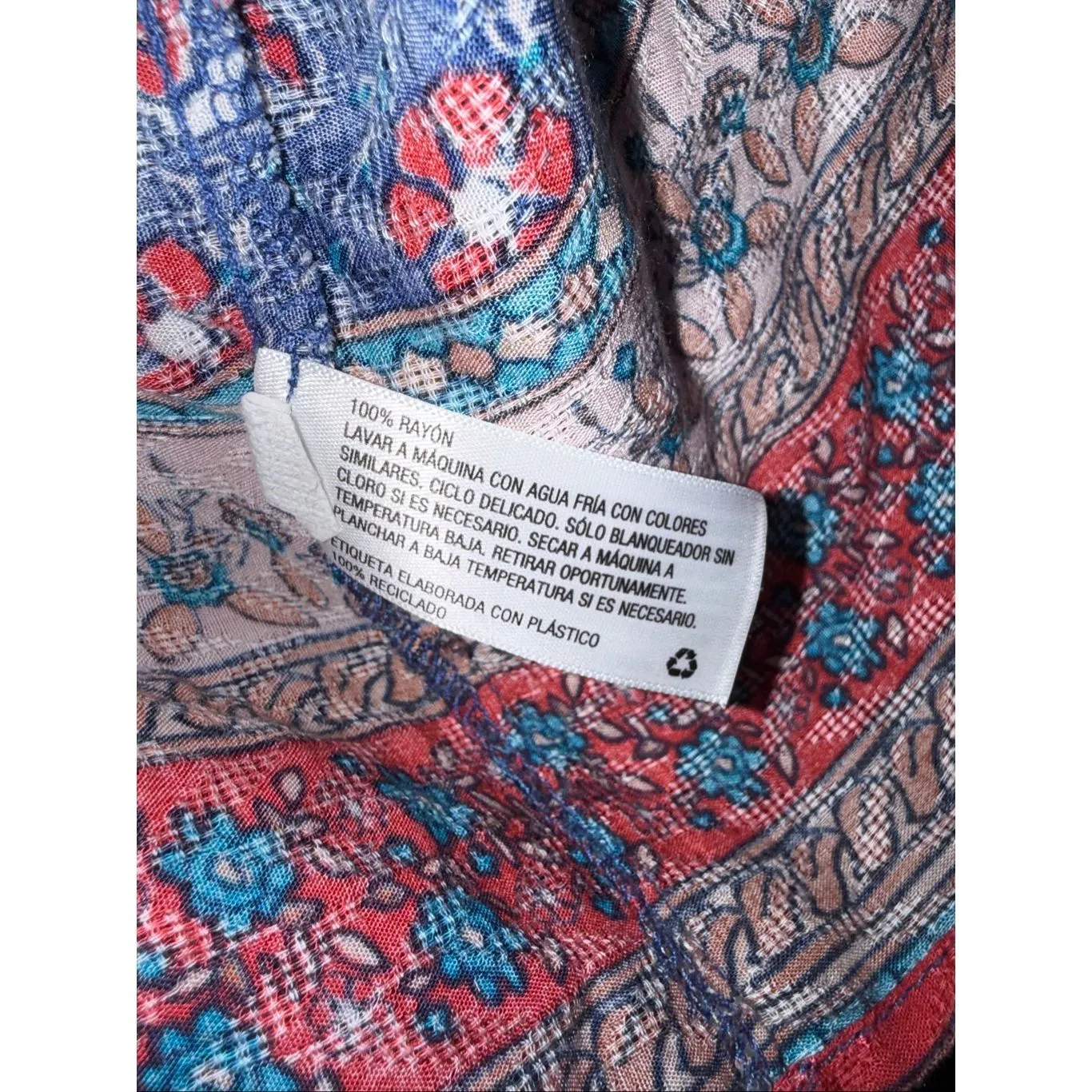 Knox rose Square Neck Half Sleeve Flowy Boho Floral Blouse XXL #767 - Image 5