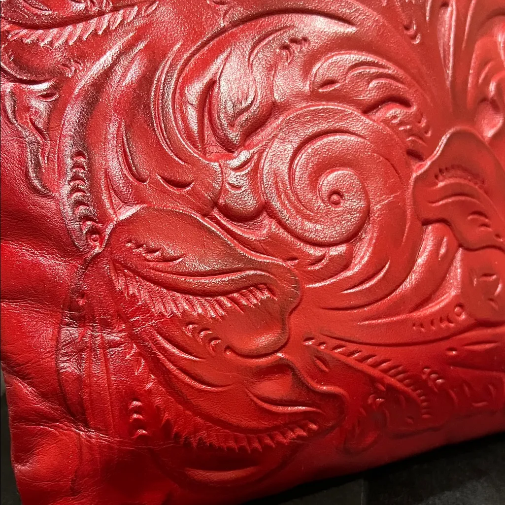 Patricia Nash | Leather Wristlet w/ Tooled Design in “Lava” - Image 4