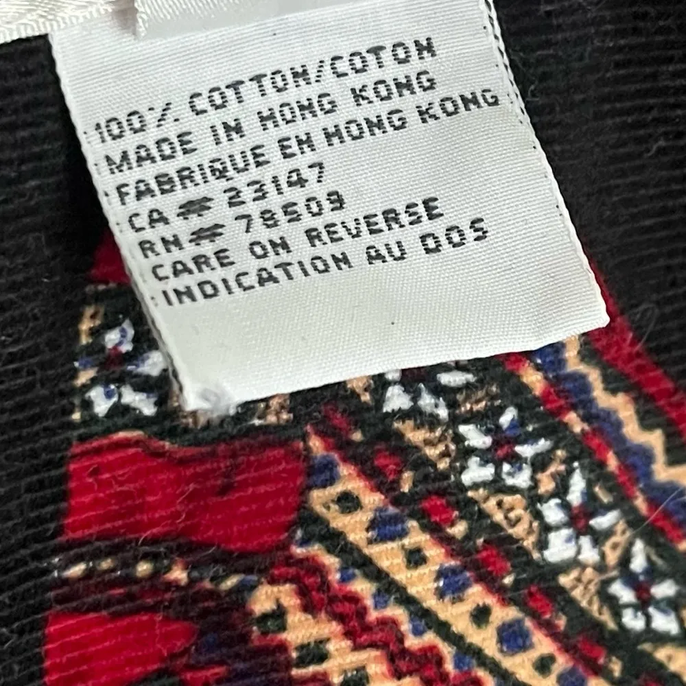 Talbots • Black Corduroy Shirt with Colorful Winter Print - Image 5