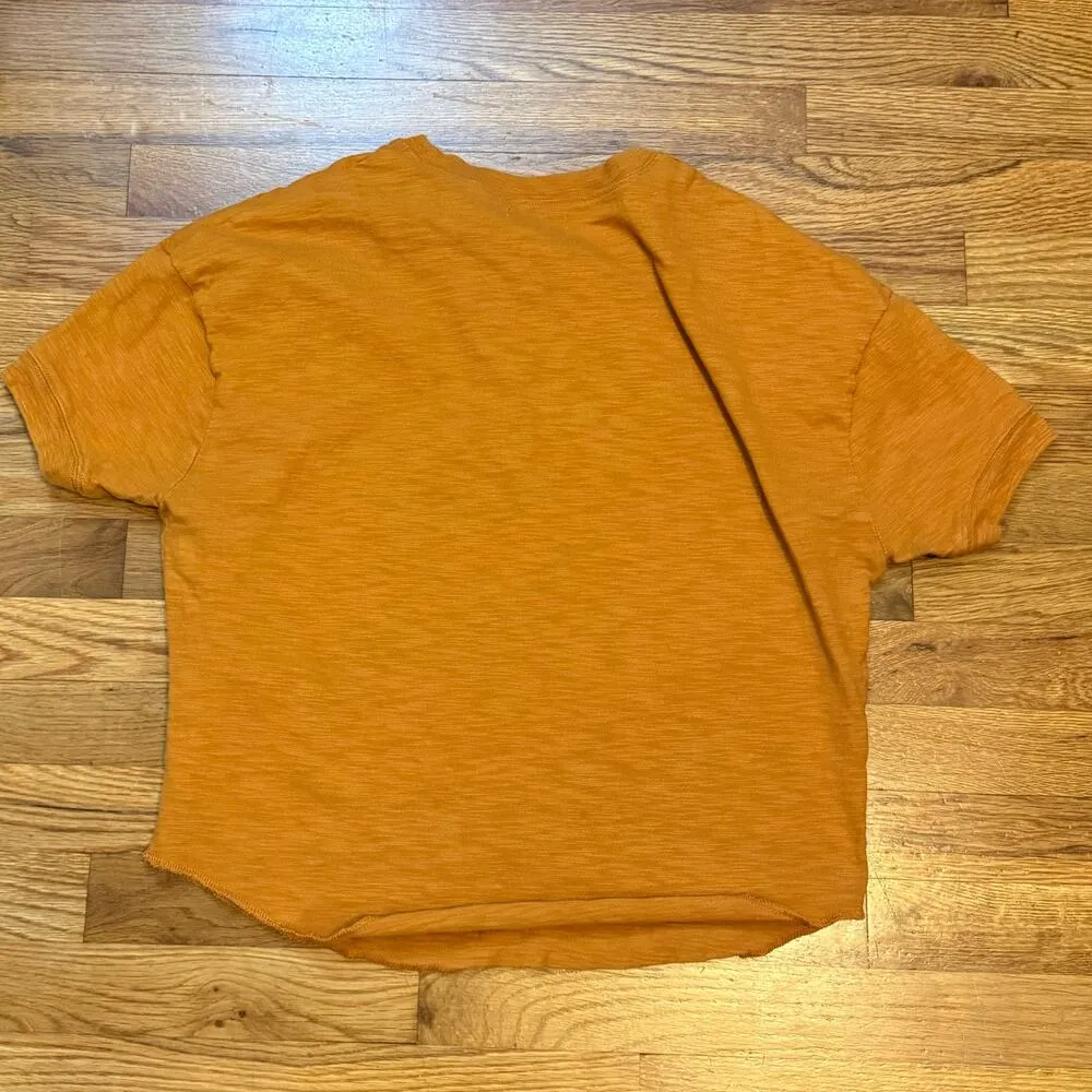 Madewell Women’s Small Cotton Burnt Orange Short Sleeve Button T-shirt Casual - Image 6