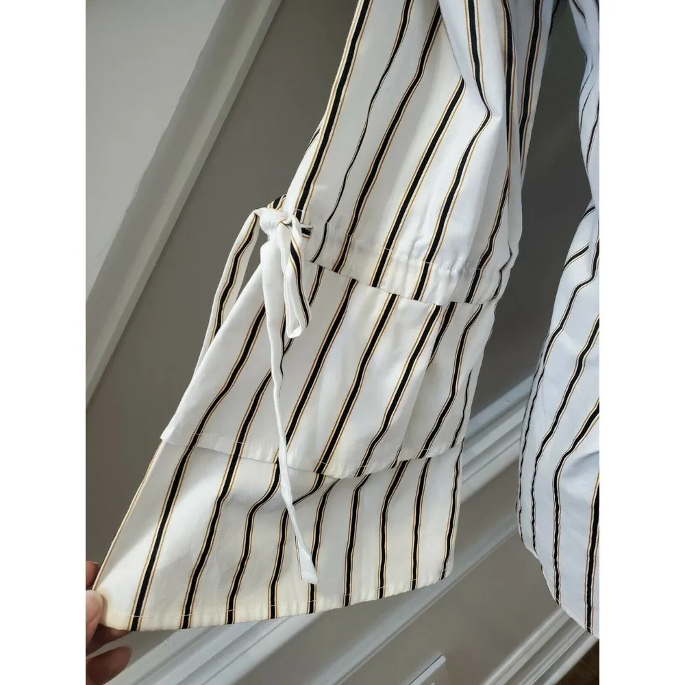 Perch Womens White Striped 100% Cotton Long Sleeve Casual Blouses Shirt Size undefined - Image 4
