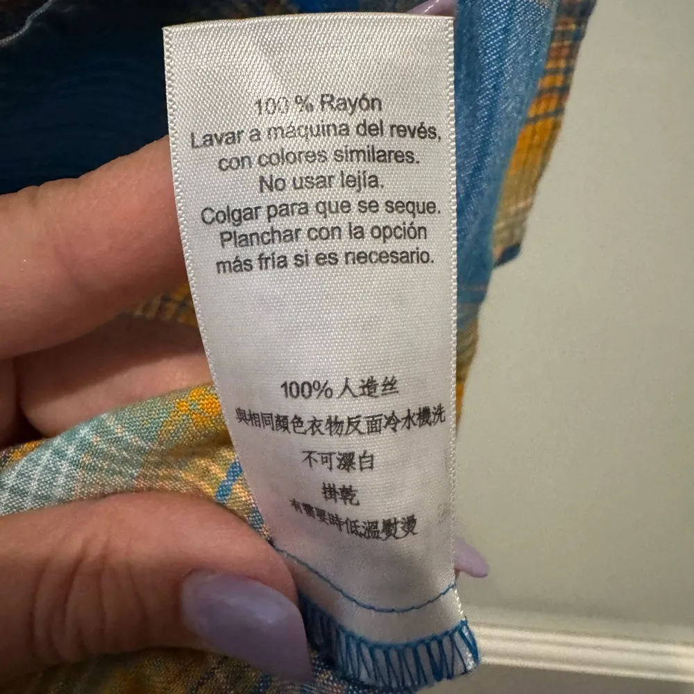 Kavu Women’s Blue and Orange Plaid Sleeveless Shirt Size L Gorpcore Hiking Camp - Image 11