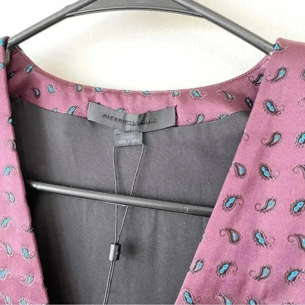 Alexander Wang Micro Paisley Tunic Silk-Blend Mini Dress Stardust 4 NWT - Image 5