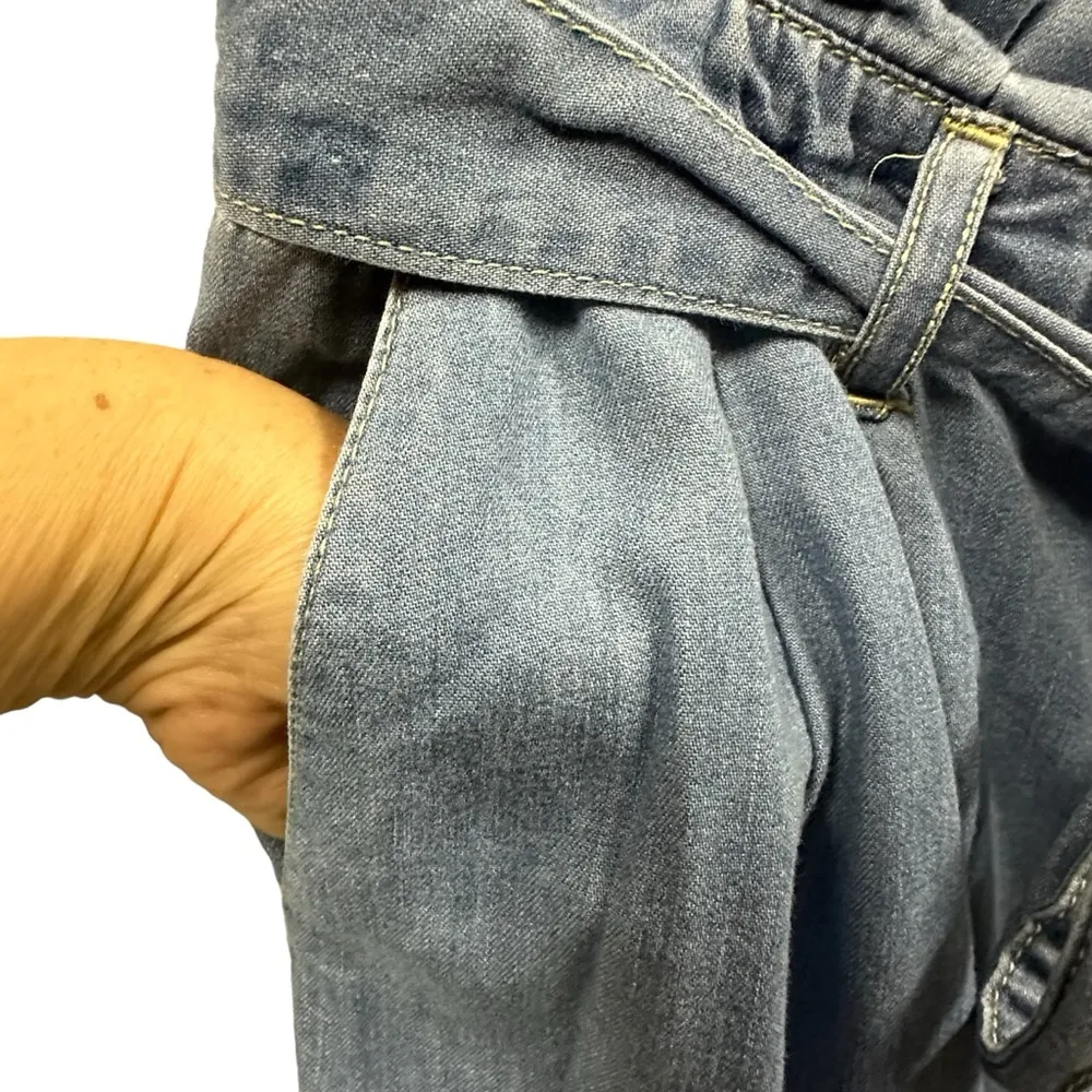 Cato Est 1946 Wide Leg Paperbag Pull On 2 Pocket Jeans Tie Belt Womens Medium - Image 9