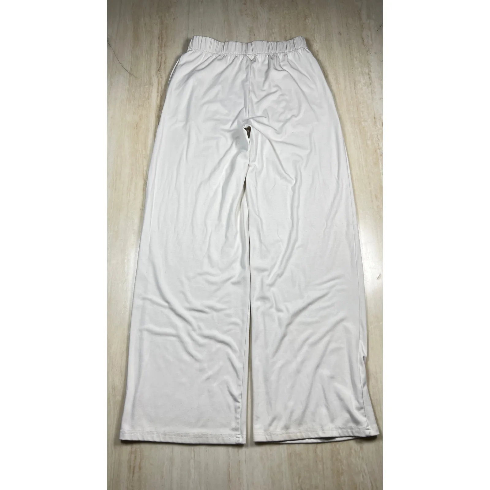 Cozy Earth Wide Leg Lounge Pants XS White Elastic Waist Comfy Flowy - Image 5