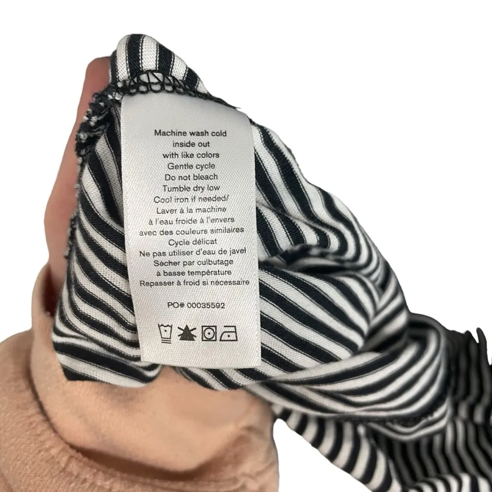 Rag & Bone The Slub Striped Mini T-Shirt Dress in Black/White Size M - Image 13