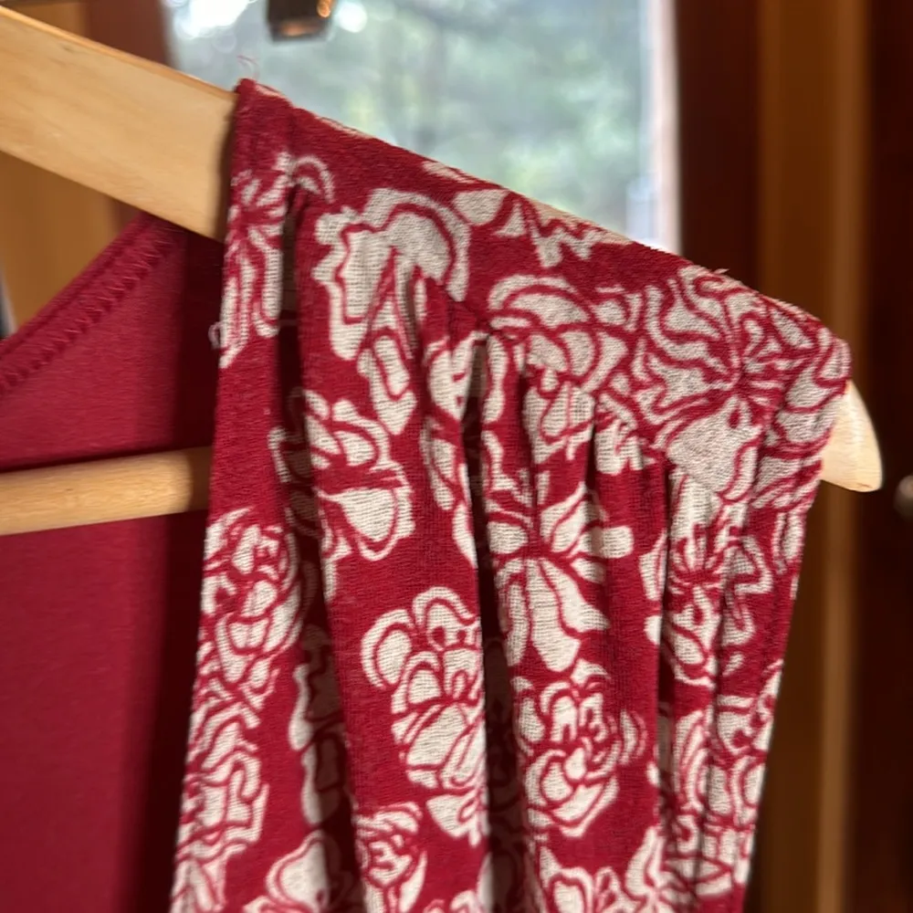 Bar III Maroon Floral Stretch Faux Wrap Sleeveless Dress Size XXL - Image 6