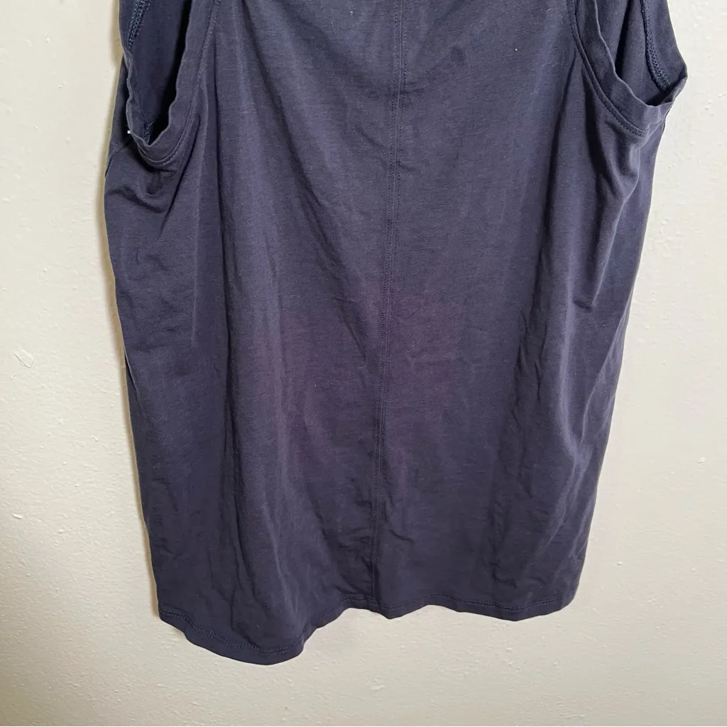 L.L. Bean Athletic Tank Top Navy Blue Cut Out Back XSP Size undefined - Image 8