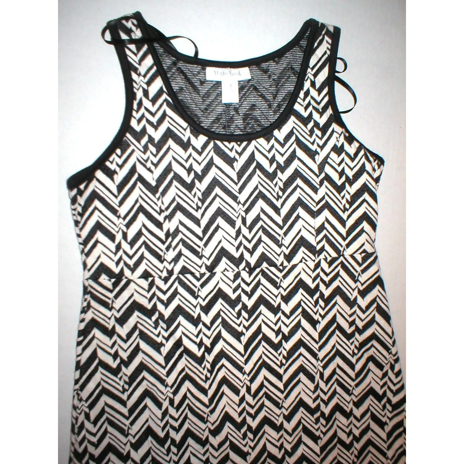 New Womens Maternity Dress Motherhood Black Small White Chevron Nice S - Image 2