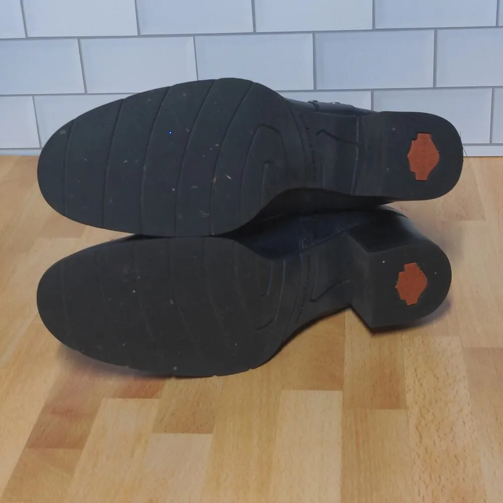 HARLEY DAVIDSON Sadie D84068 Boots Black Side Zip Harness Women Shoes Size 8.5 - Image 9