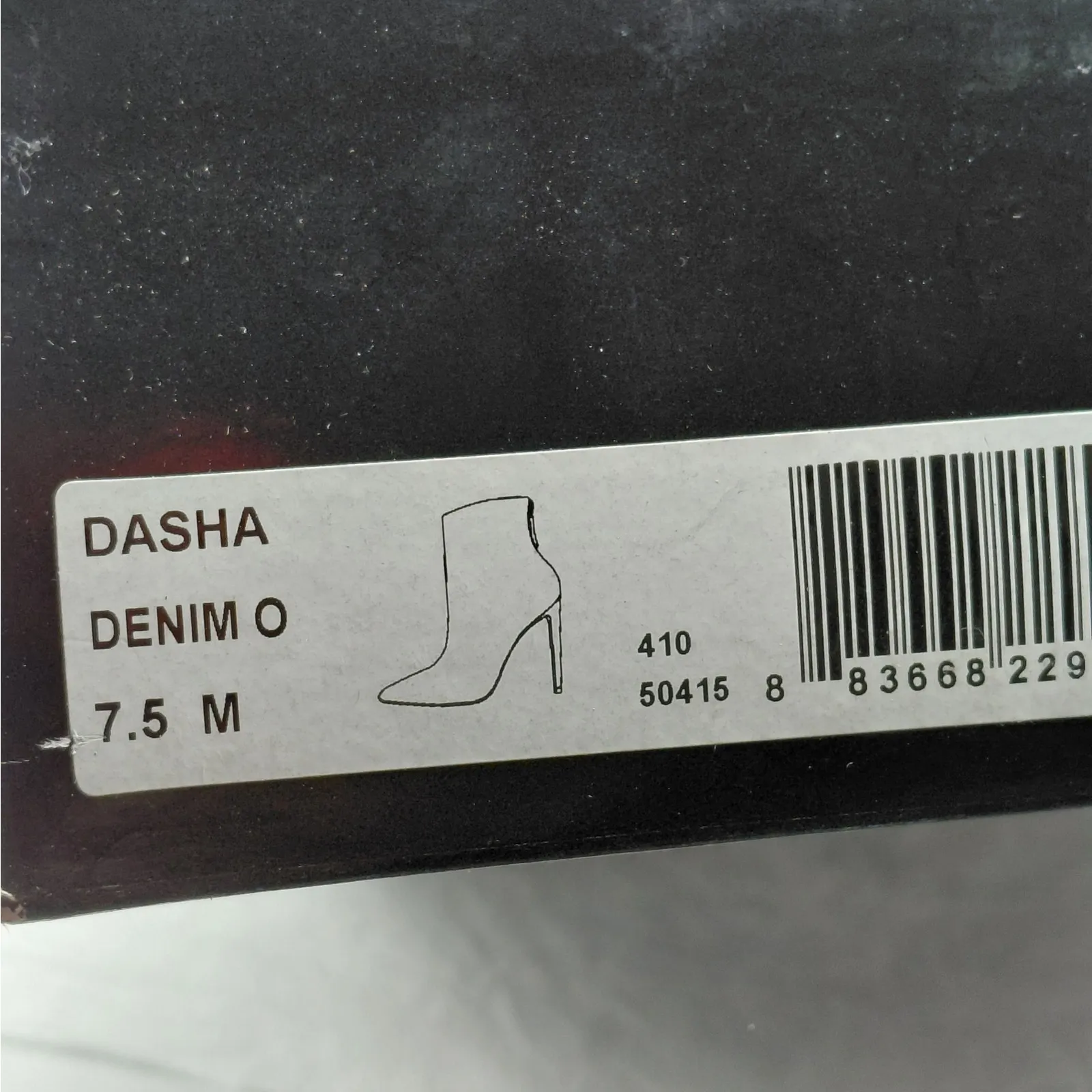 Bebe Dasha Denim Ankle Boots Women's 7.5M Blue Stiletto Heel Going Out Shoes - Image 10